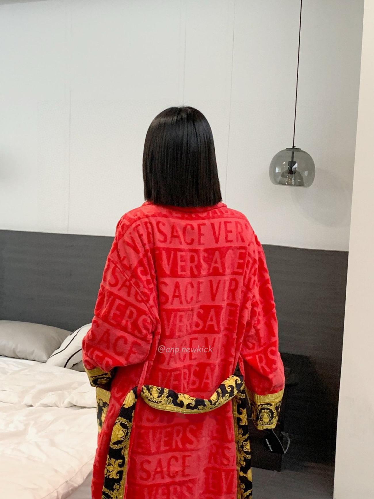 Versace Baroque Logo Jacquard Cotton Bathrobe (6) - newkick.cc